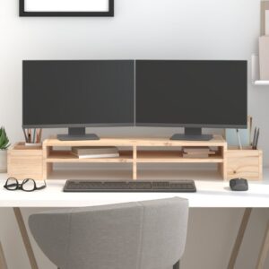 NNEVL Monitor Stand 100x27.5x15 cm Solid Wood Pine