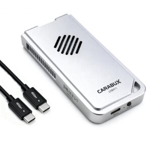 Carabux USB4 Thunderbolt Enclosure With Cooling Fan - Tool-Free 40Gbps SSD Case for M.2 2280 NVMe Drives