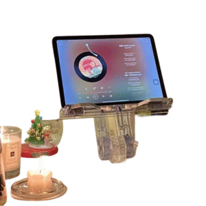 NNEOBA Luxury Lifted Acrylic Laptop Stand: 180° Rotatable, Ergonomic Design