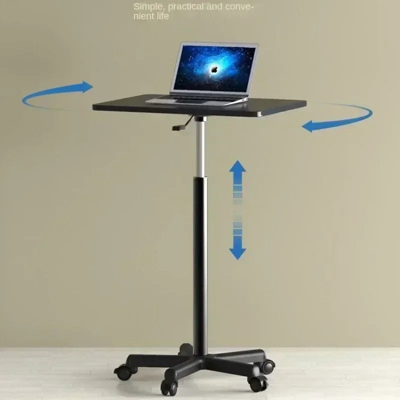 NNEOBA Adjustable Height Movable Laptop Desk with Pulley - Versatile Bedside & Office Table - Image 4