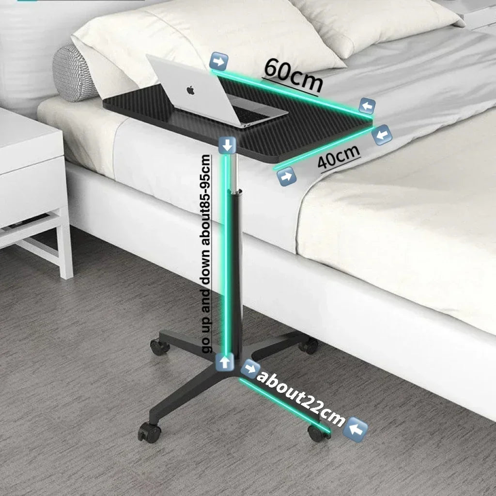 NNEOBA Adjustable Height Movable Laptop Desk with Pulley - Versatile Bedside & Office Table - Image 5