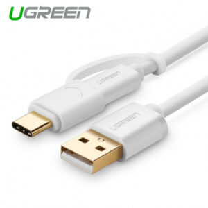 NNEDSZ USB 2.0 to type C  micro USB cable - White 1M (30171)