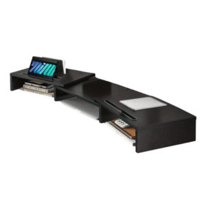 NNETM Adjustable Dual Monitor Stand with Storage (2-Slot)